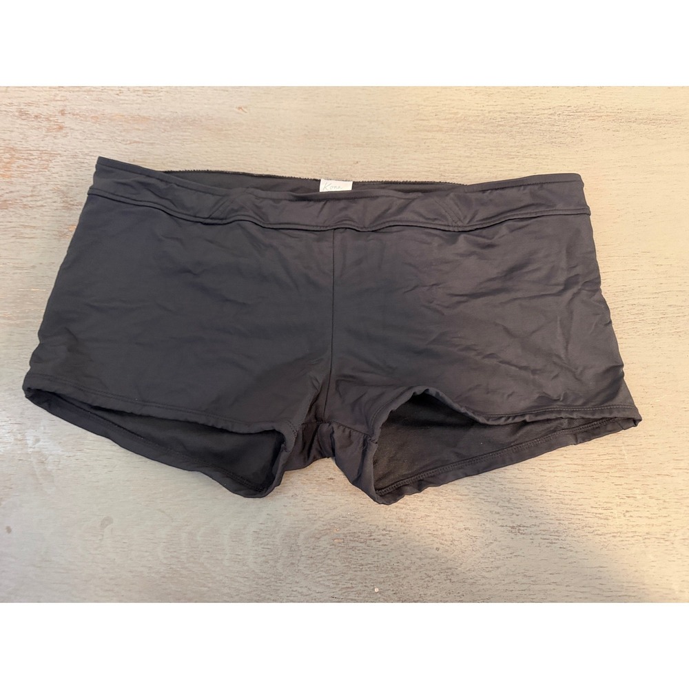Kona Sol Black Swim Shorts Womens XL Boy Short Bikini Bottom Full Coverage Solid